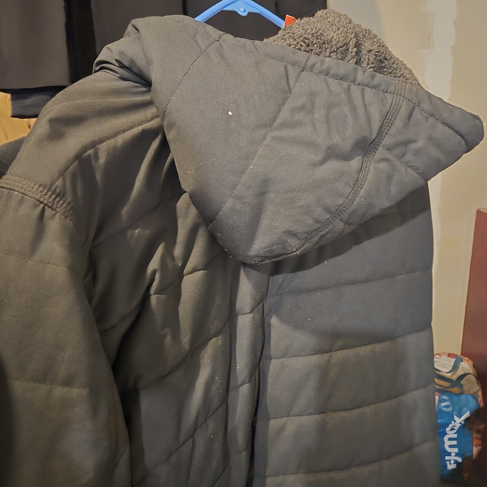 Womans Carhartr Hooded Quilted Jacket - Black